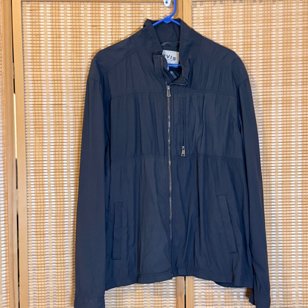 Orvis Mens XL Classic Collection Gray Full Zip Lightweight Jacket Plaid Lined